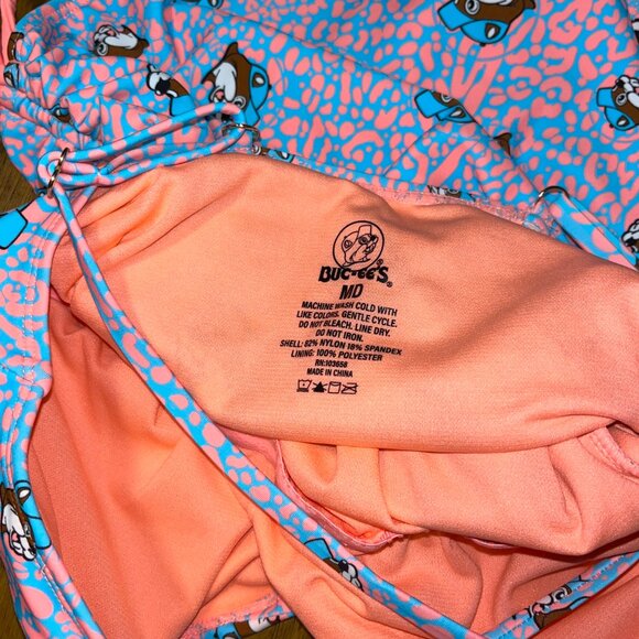 Buc-ee’s pink blue leopard print one piece swimsuit new with tags - Picture 9 of 9